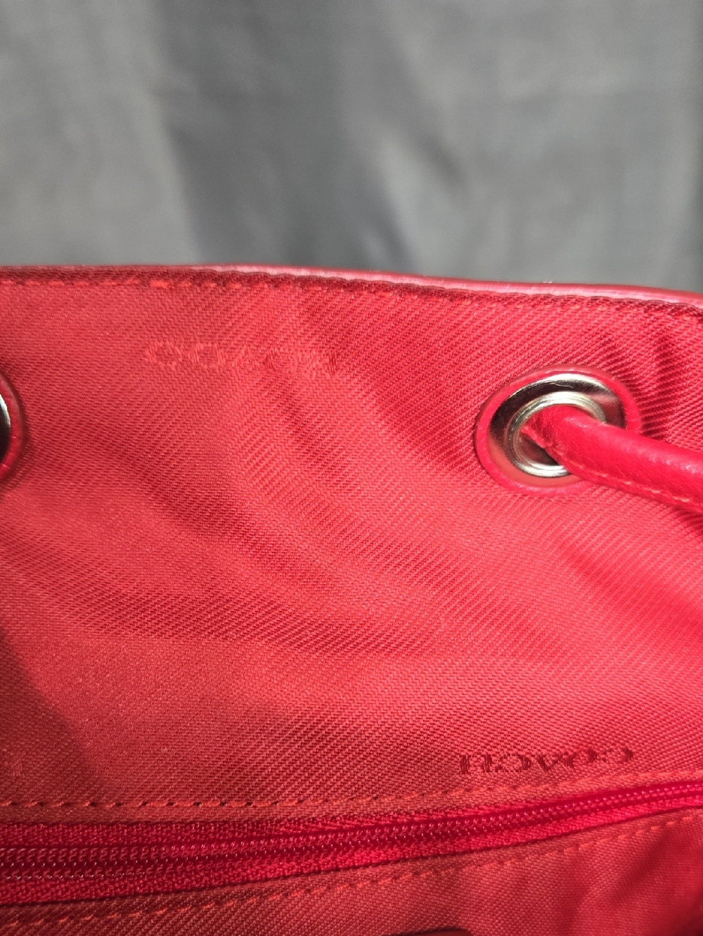 Coach Red Leather Drawstring Backpack - Picture 12 of 13